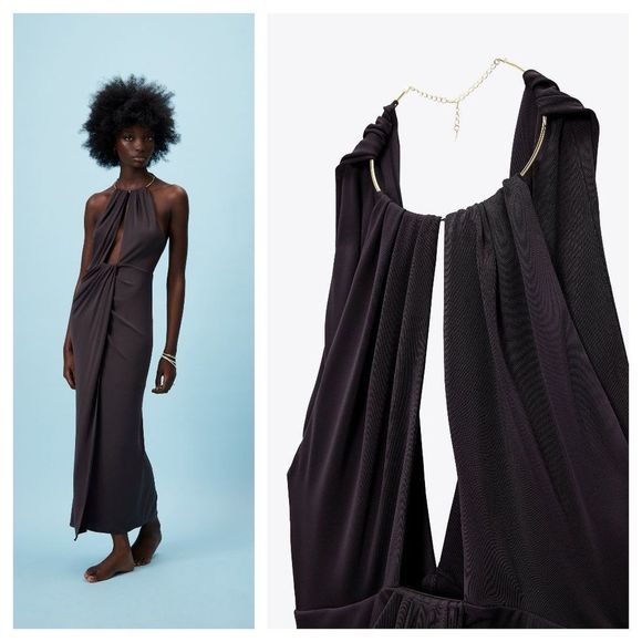 ZARA LONG HALTER DRESS LIMITED EDITION - Picture 2 of 13